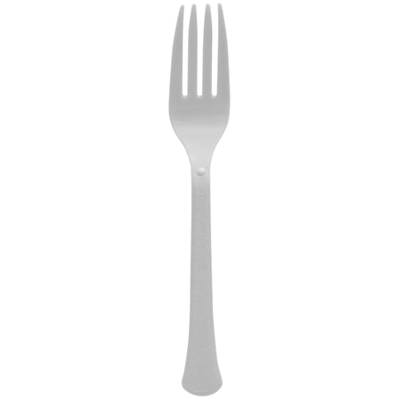 Amscan Premium Heavy Weight Plastic Forks Party Supplies, 10" x 5.8", Silver