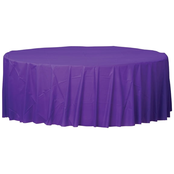 Amscan Purple Round Flannel Backed Table Cover – 84" Round, 2 Count