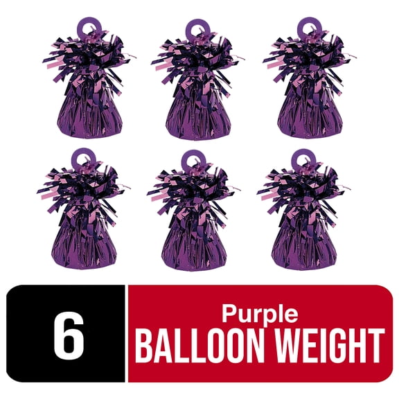 Amscan Purple Small Foil Balloon Weights – 6 Count