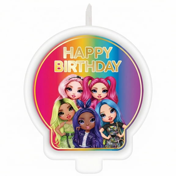 Amscan Rainbow High Happy Birthday Candles, 2 Count