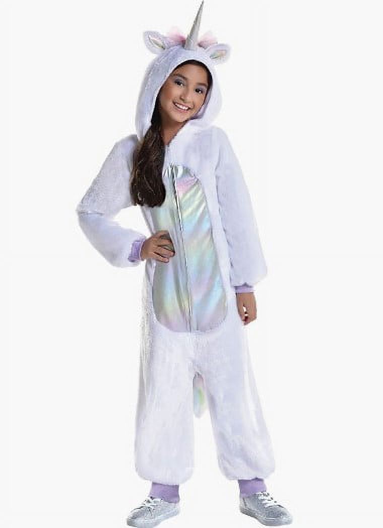 Amscan Unicorn Zipster Halloween Costume For Girls – One-Piece Fleece Jumpsuit With Hood & Tail (Medium) - View #13