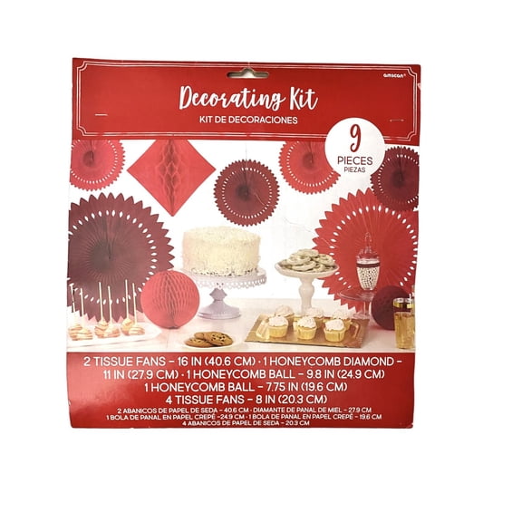 Amscan (Red) Glam Party Paper Decorating Kit 9 pcs