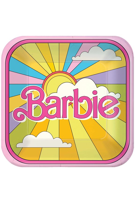 Retro Barbie Square Small Paper Plates (8ct)