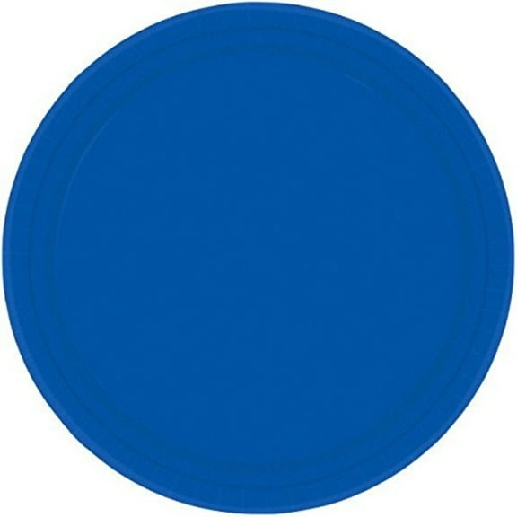 Amscan Round Bright Royal Blue Paper Plates, 20 Ct. | Party Tableware
