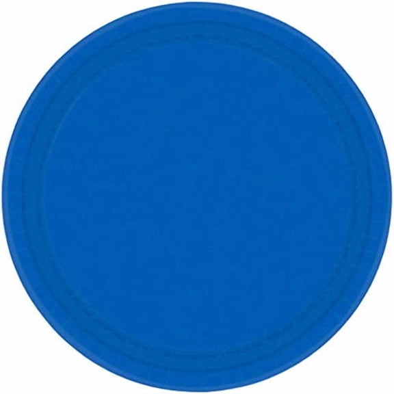 Amscan Round Bright Royal Blue Paper Plates, 20 Ct. | Party Tableware