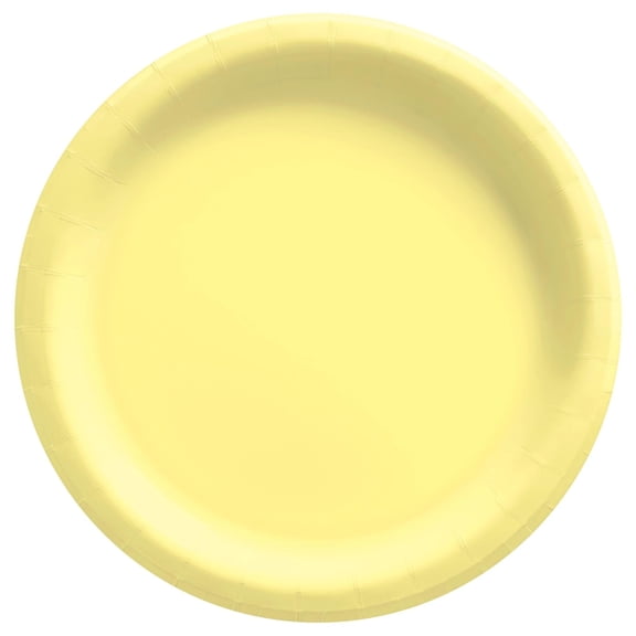 Amscan Round Paper Plates, 6 3/4" 20 Ct, Light Yellow