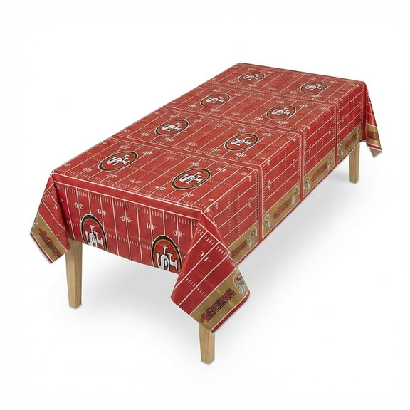 Amscan San Francisco 49ers Plastic Table Cover – 2 Count, 54" x 96"