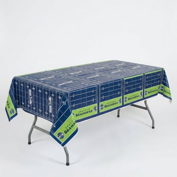 Amscan Seattle Seahawks NFL Plastic Table Cover – 2 Count, 54" x 96"