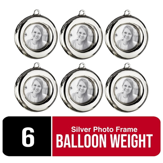 Amscan Silver Balloon Photo Frame Weight Accessory – 6 Count