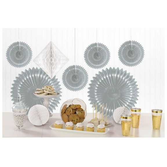 Amscan (Silver) Glam Party Paper Decorating Kit 9 pcs