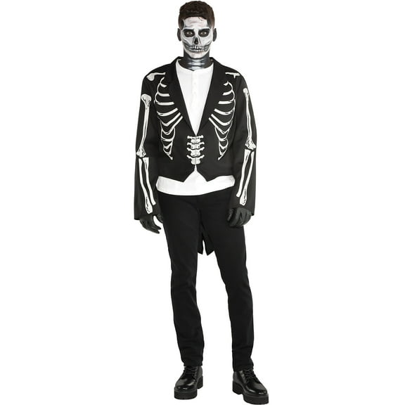 Amscan Skeleton Tailcoat Jacket for Men, Halloween Costume Accessories, Adult Standard Size, 1 Count