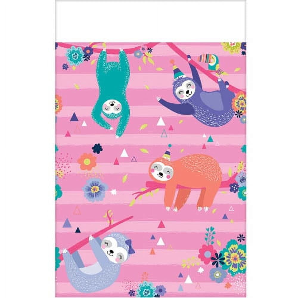 VARIOUS Amscan Sloth Paper Party Table Cover - 54' x 96' | 1 Pc., Pink