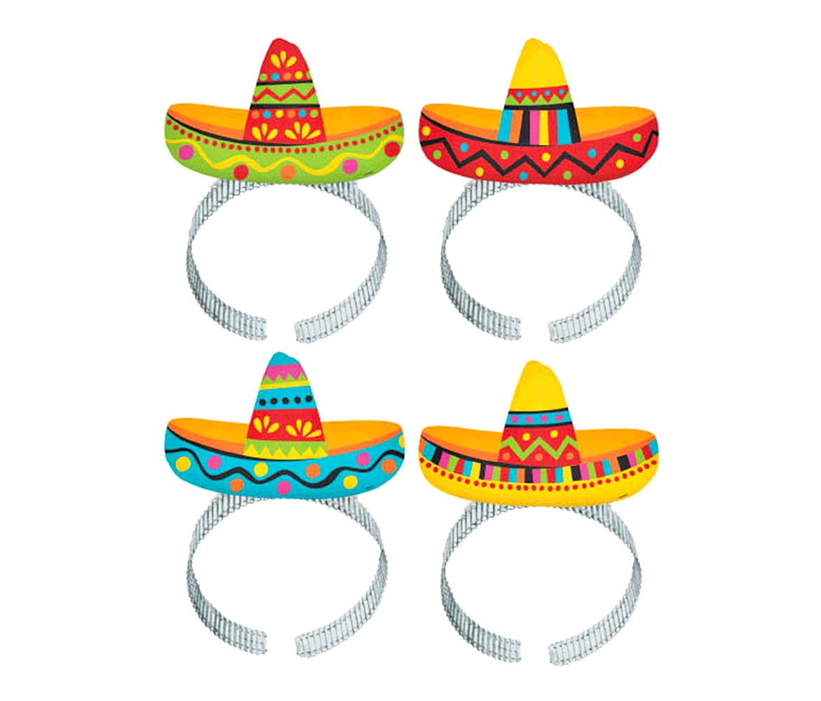 Amscan Sombrero Headbands 8 Count | Fiesta Cinco De Mayo | 16 Count ...