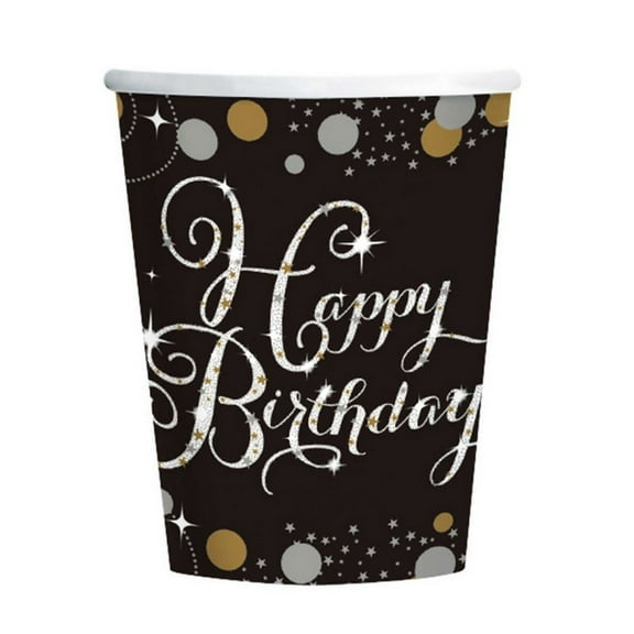 Amscan Sparkling Celebration Birthday 9oz Paper Cups (Pack Of 8)
