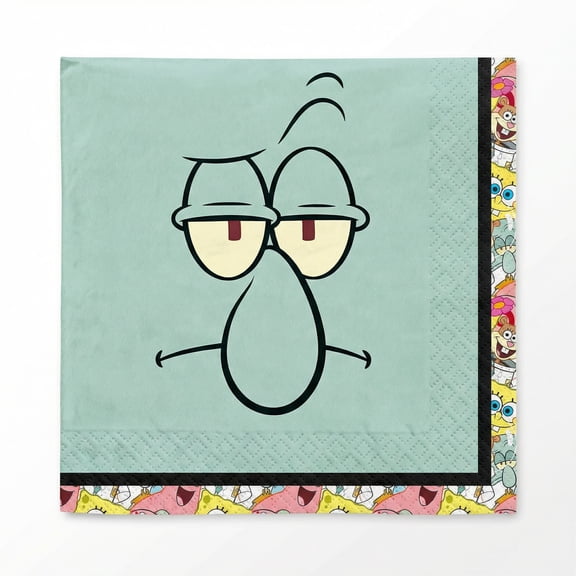 Amscan SpongeBob SquarePants Luncheon Napkins, 32 Count, 6.5" x 6.5"