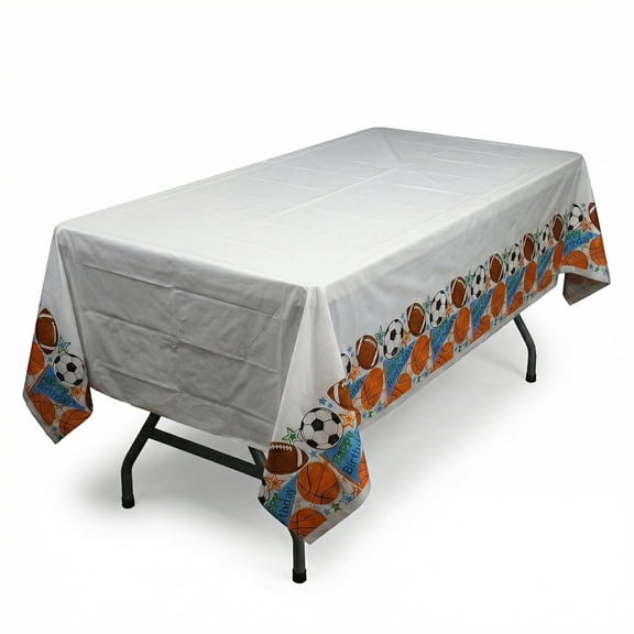 Amscan Sports Party Birthday Plastic Table Cover – 2 Count, 54" x 84"