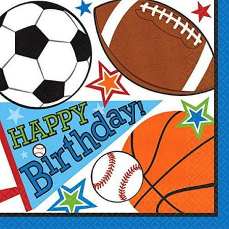 Amscan Sports Theme Birthday Party Napkins 16ct