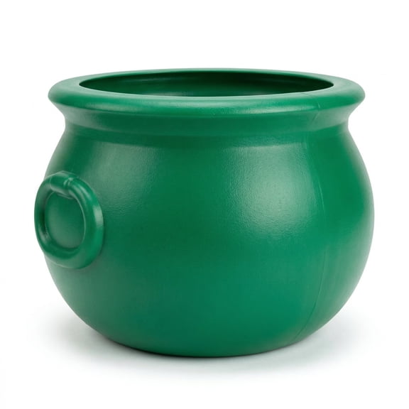 Amscan St. Patricks Day 8-Inch Cauldron Buckets, Kelly Green Party Favor Candy Treat Holders, Leprechaun Gold Pot Decoration, 4 Count
