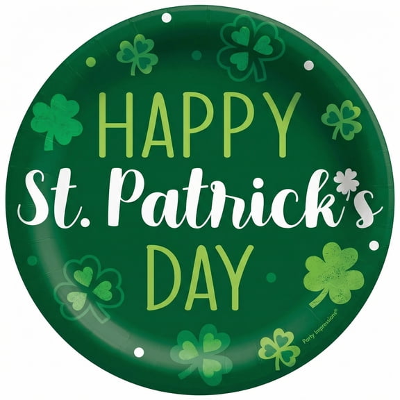 Amscan St. Patrick’s Day Irish Blessings Paper Plates, 6.75 in, 16 Count