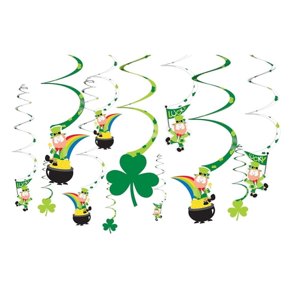 Amscan St. Patrick's Day Leprechaun Swirl Decorations (670083)