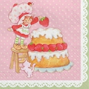 Prime Party Strawberry Shortcake Retro High-Quality Beverage Napkins, 16 Count, 5x5 in