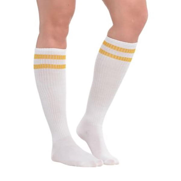Amscan Striped Athletic Knee High Socks, 19", Gold