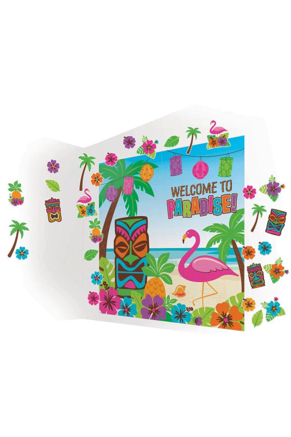 Summer Luau Scene Setter Room Decorating Kit, Set Of 32 Pieces