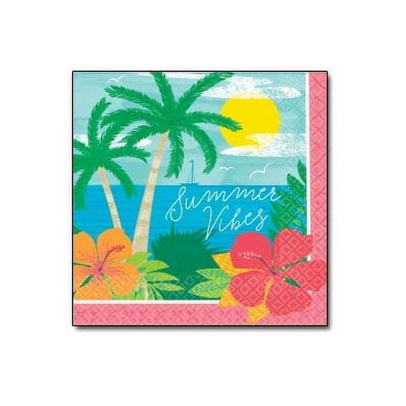 Amscan Summer Vibes Party Beverage Napkins Multicolor 125/Pack (701963)
