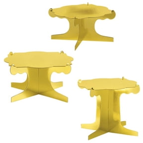 Amscan Sweets And Treats Display Risers, 7-13/16" x 10-1/2", Gold, Pack Of 3 Risers