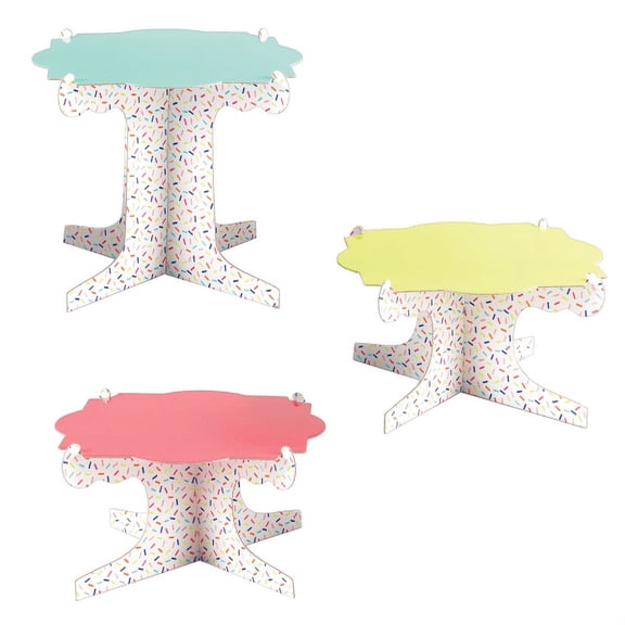 Amscan Sweets And Treats Display Risers, 7-13/16" x 10-1/2", Multicolor, Pack Of 3 Risers