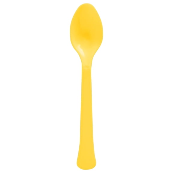 Amscan Tableware 20 Premium Plastic Forks, One Size, Sunshine Yellow