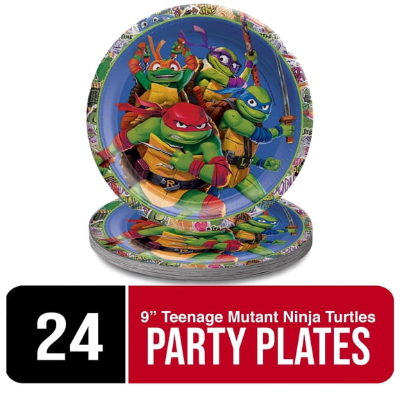 Amscan Teenage Mutant Ninja Turtles Paper Party Plates – 9" | 24 Count