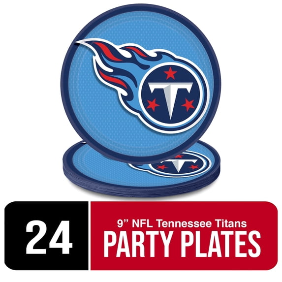 Amscan Tennessee Titans NFL Paper Party Plates – 9" | 24 Count