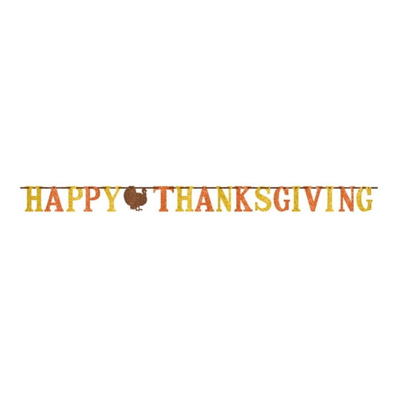 Amscan Thanksgiving - Banner - Happy Thanksgiving - 3.65 m x 14 cm