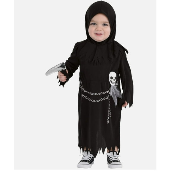 Amscan Toddler Baby Grim Reaper Skeleton Suit Halloween Costume - Infant 6-12 Months