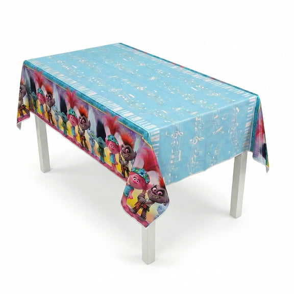 Amscan Trolls World Tour Reusable Plastic Table Cover – 2 Count, 54" x 96"