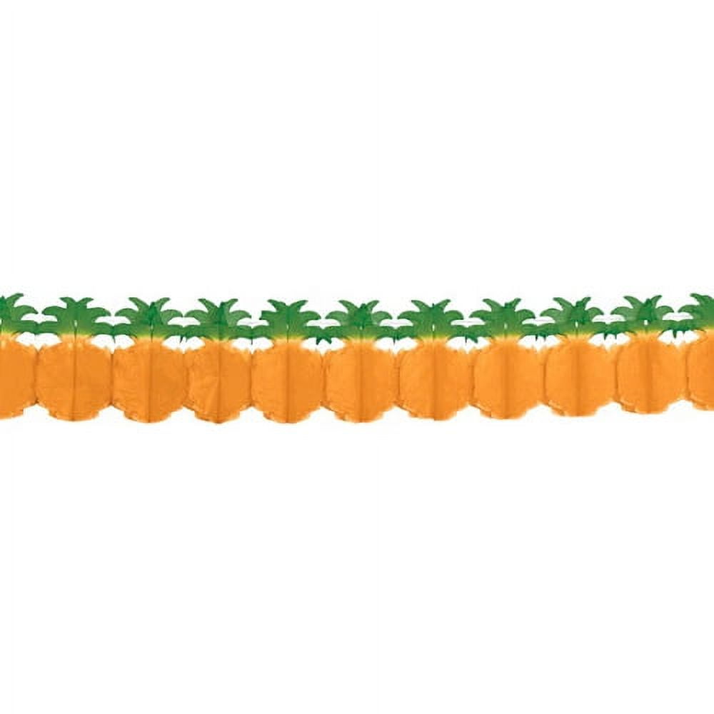 Amscan Various Hawaiian Luau Pineapple Tissue Garland (12ft) #Model 220278