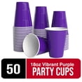 thumbnail image 1 of Amscan Vibrant Purple 18oz Plastic Party Cups – 50 Count, 1 of 4