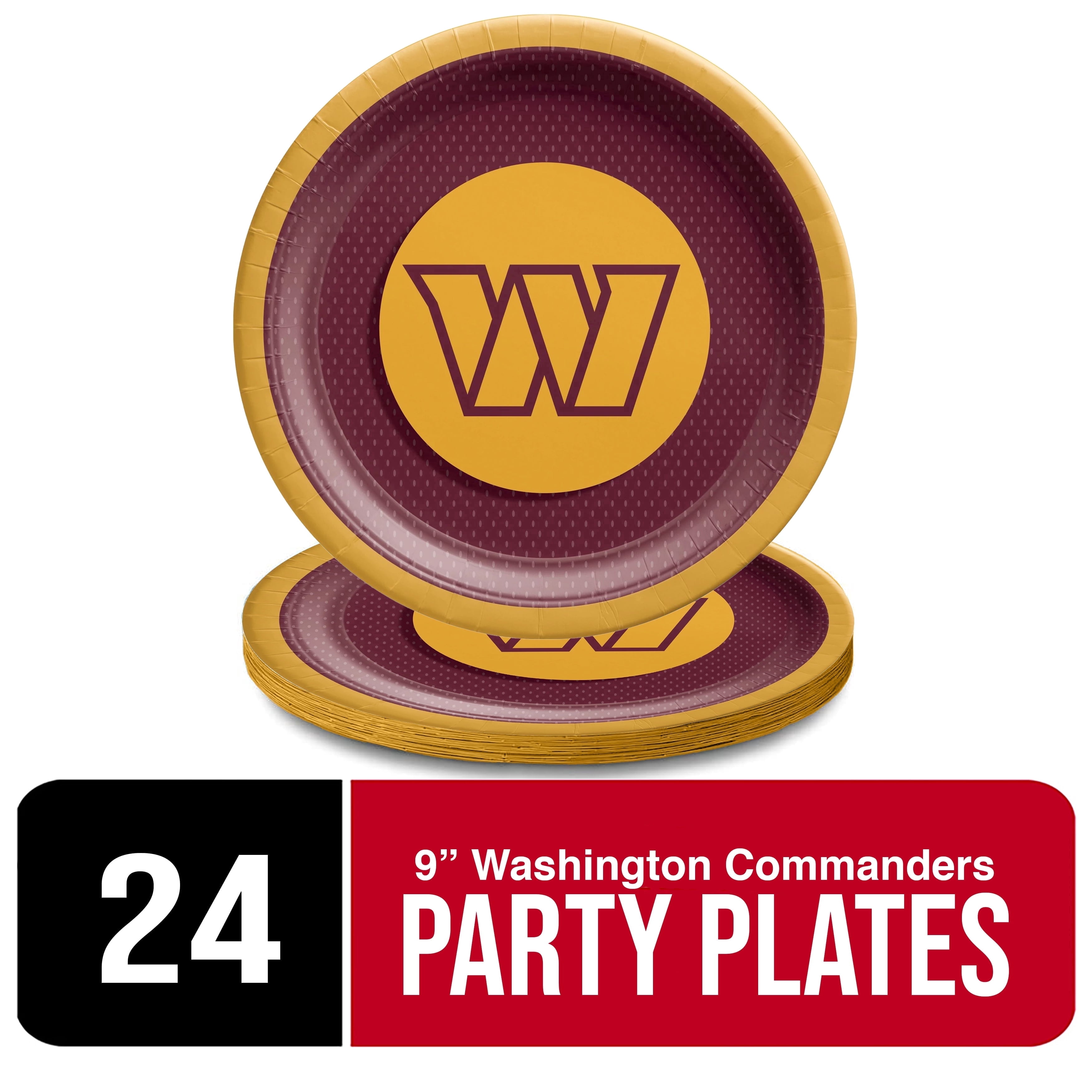 Washington Commanders Paper Amscan Washington Commanders NFL Paper Party Plates – 9
