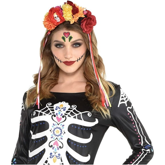 Amscan - Women's Day of the Dead Headband - One size fits most teens and adults