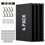 Amsleekey 47.2" Wood Slat Acoustic Panels, 4-Piece Acoustic Wood Slat Wall Panels, 3D Textured Decor, Black