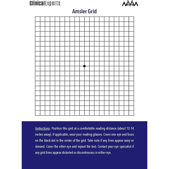 Amsler Eye Grid with Magnetic Back - Daily Vision Screening Tool for Macular Degeneration & Glaucoma Patients by Clinical Experts (1 Pack)