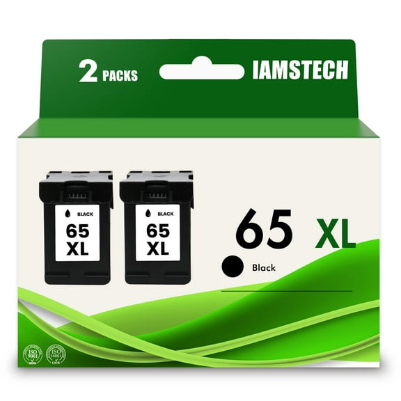 Amstech 65XL Black Ink Cartridges 2-Pack Compatible for HP 65XL Envy 5000 5055 3755 3700 3772 3722 2600 2622 3752 2655 2655 2 2655 2655 5052 5010