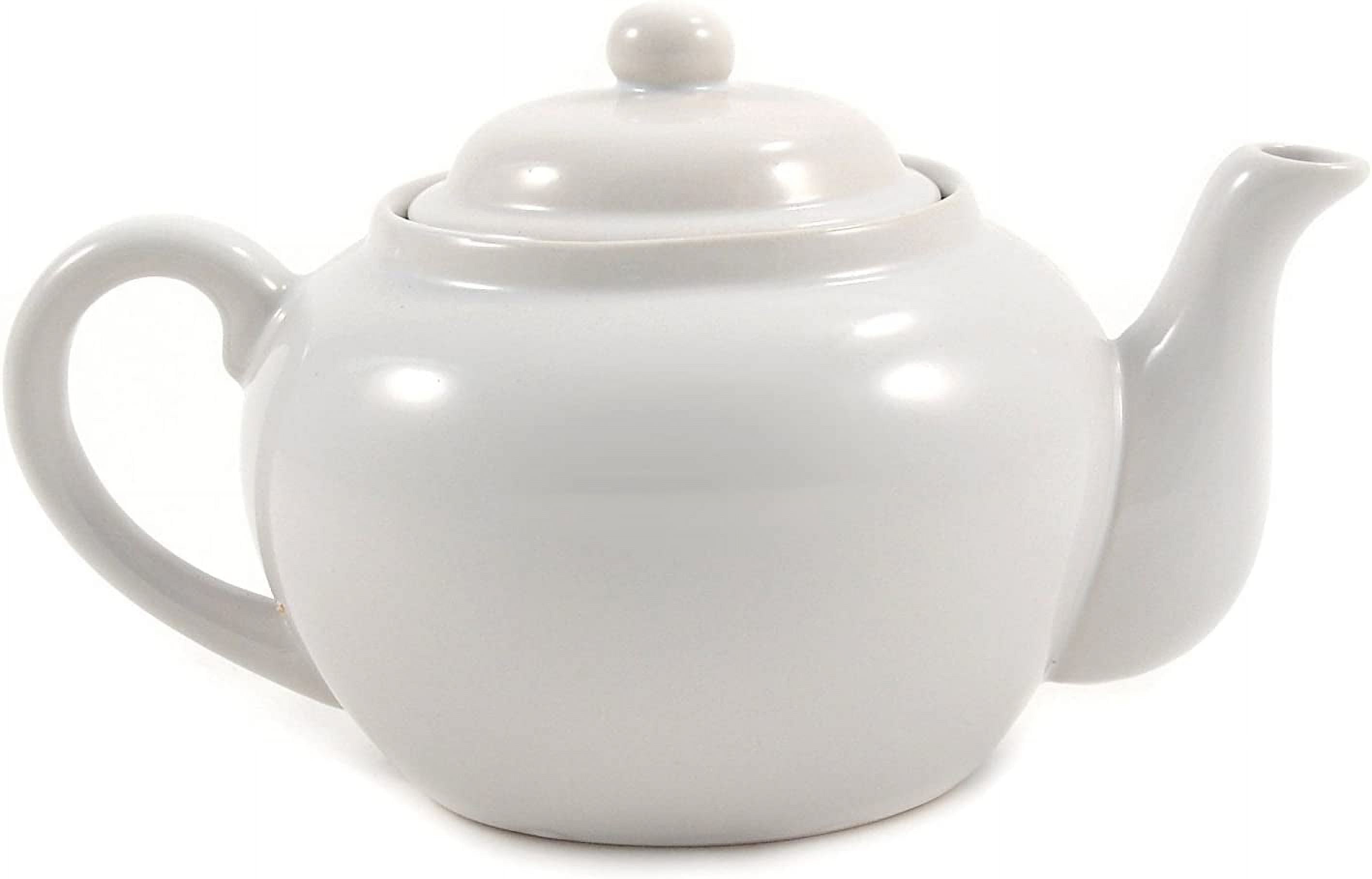 Amsterdam White Ceramic 23oz Infuser Teapot