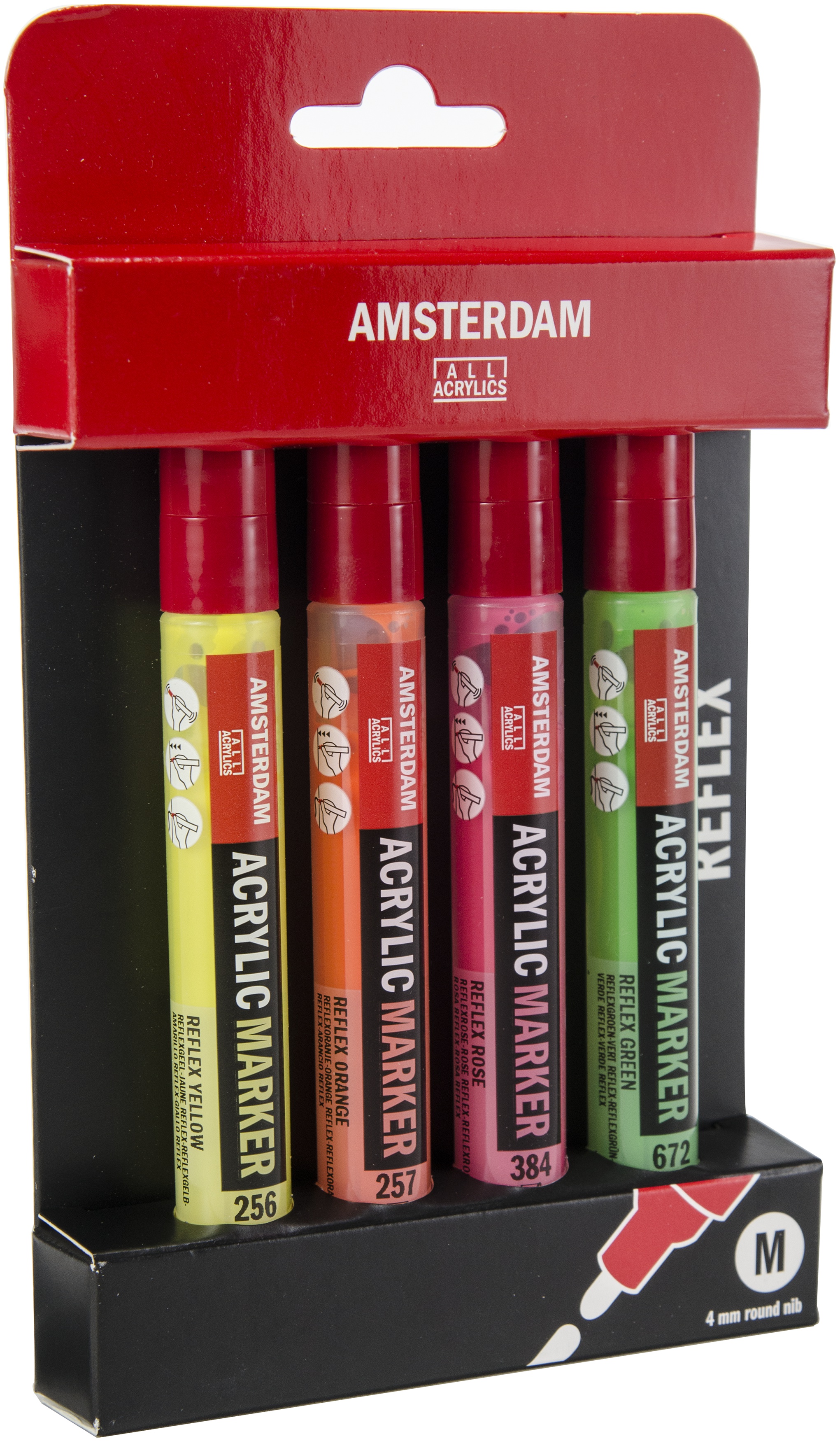 Amsterdam 4mm Acrylic Marker Set 4/Pkg-Reflex