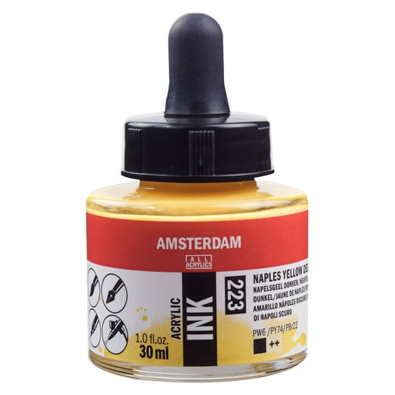 Amsterdam Acrylic Ink, 30ml, Naples Yellow Deep