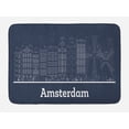 thumbnail image 1 of Amsterdam Bath Mat, Monochrome Design of the City Outline Drawing Modern Architecture, Plush Bathroom Decor Mat with Non Slip Backing, 29.5" X 17.5", Dark Blue Grey and White, by Ambesonne, 1 of 2