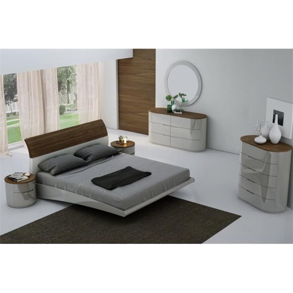 Amsterdam Bedroom Night Stand, Walnut & Light Grey