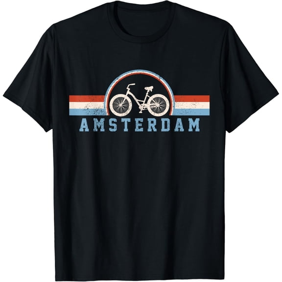 Amsterdam Bicycle Netherlands Holland Dutch Bike Vintage T-Shirt mens t shirt，black，women，funny，misfits，men，journey，t-shirt