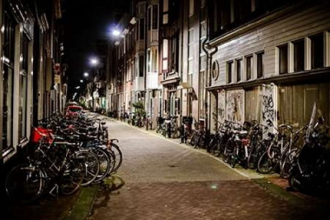 Amsterdam Bikes at Night II Canvas Art - Erin Berzel (12 x 18)